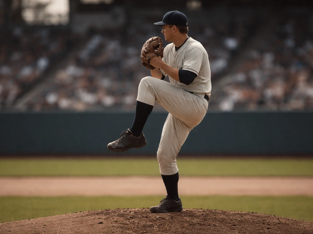 Baseball pitcher on a dusty mound in vintage uniform, symbolizing a career-backed net worth discussion